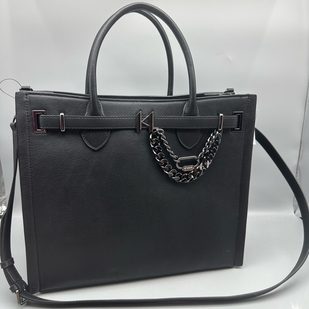 Karl Lagerfeld Paris Belted Chain Structured Satchel – NWT – MSRP $398